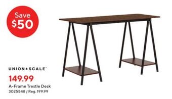 Staples Union & scale a-frame trestle desk offer
