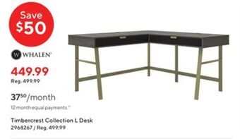 Staples Whalen timbercrest collection l desk offer