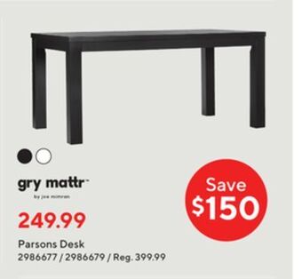 Staples Gry mattr parsons desk - white offer