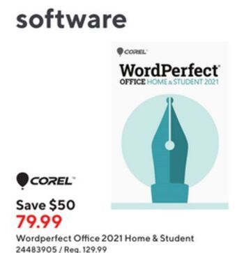Staples Corel wordperfect office 2021 home & student offer