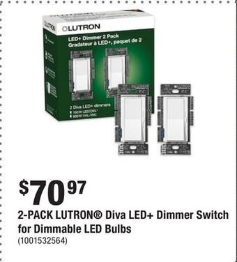Home Depot 2-pack lutron® diva led+ dimmer switch for dimmable led bulbs offer