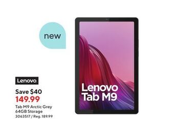 Staples Lenovo tab m9 arctic grey offer