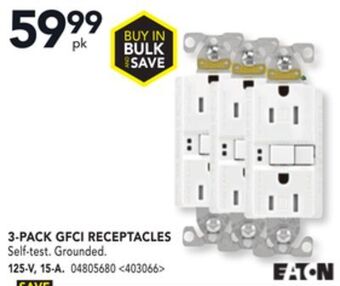 Lowe's Eaton 3-pack gfci receptacles offer