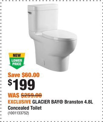 Home Depot Exclusive glacier bay® branston 4.8l concealed toilet offer