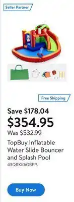 Walmart Topbuy inflatable water slide bouncer and splash pool offer