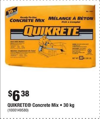 Home Depot Quikrete® concrete mix • 30 kg offer