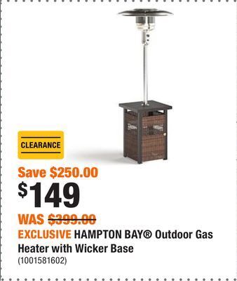 Home Depot Exclusive hampton bay® outdoor gas heater with wicker base offer