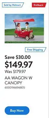 Walmart Aa wagon w canopy offer