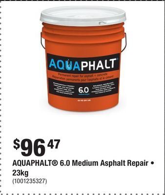 Home Depot Aquaphalt® 6.0 medium asphalt repair • 23kg offer