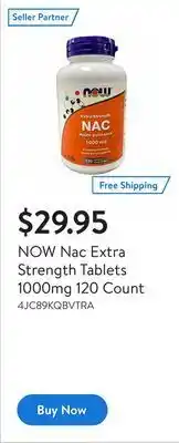 Walmart Now nac extra strength tablets 1000mg 120 count offer