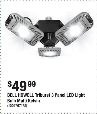 Home Depot Bell howell triburst 3 panel led light bulb multi kelvin offer