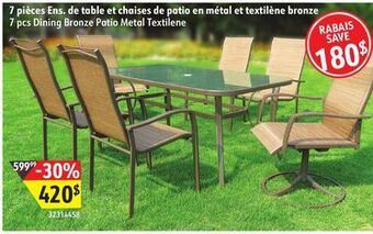 Sushi Shop 7 pcs dining bronze patio metal textilene offer