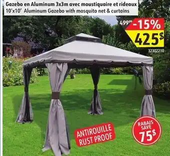 Sushi Shop 10'x10' aluminum gazebo with mosquito net & curtains offer