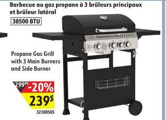 Sushi Shop Propane gas grill with 3 main burners and side burner offer