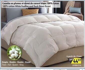 Sushi Shop 100% cotton white feather and duck down duvet offer