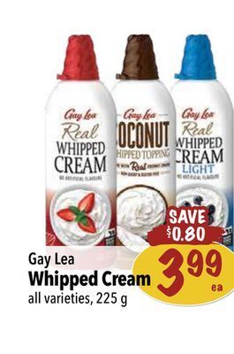 Farm Boy Gay lea whipped cream offer