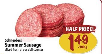 Farm Boy Schneiders summer sausage offer