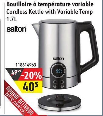 Salton cordless kettle with variable temp