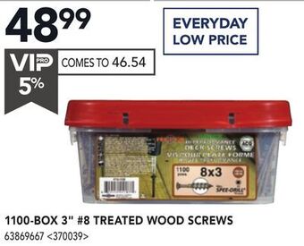 RONA 1100-box 3 #8 treated wood screws offer