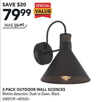 RONA 2 pack outdoor wall sconces offer