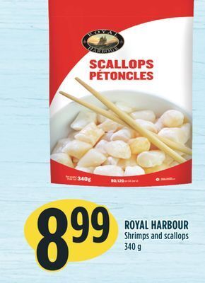 Marché Adonis Royal harbour shrimps and scallops offer