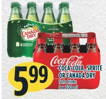 Marché Adonis Coca-cola, sprite or canada dry soft drinks offer