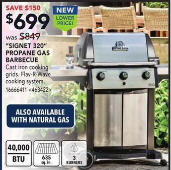 RONA Signet 320 propane gas barbecue offer