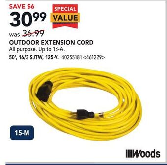 RONA Woods outdoor extension cord offer