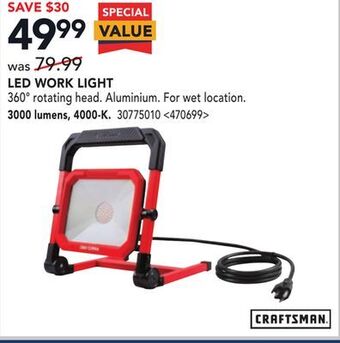 RONA Craftsman led work light offer