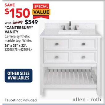 RONA Allen+roth 36 x 35 x 22 canterbury vanity offer