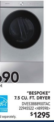 RONA Samsung bespoke 7.5 cu. ft. dryer offer