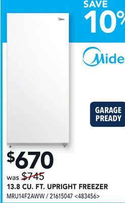 RONA Midea 13.8 cu. ft. upright freezer offer