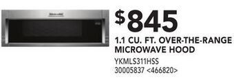 RONA Kitchenaid 1.1 cu. ft. over-the-range microwave hood offer