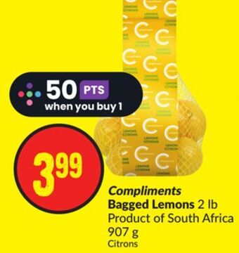 FreshCo Compliments bagged lemons 2 lb product of south africa 907 g offer