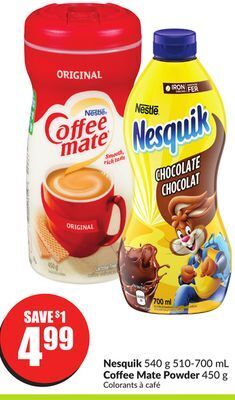 FreshCo Nesquik 540 g 510-700 ml coffee mate powder 450 g offer