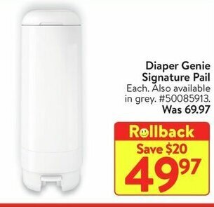 Walmart Diaper Genie Signature Pail offer