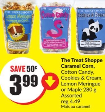 FreshCo The treat shoppe caramel corn, cotton candy, cookies & cream, lemon meringue or maple 280 g assorted offer