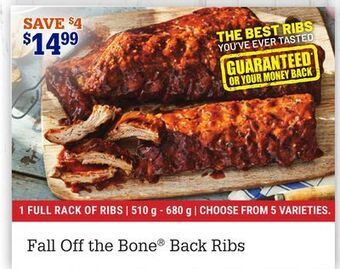 M & M Food Market Fall off the bone® back ribs offer