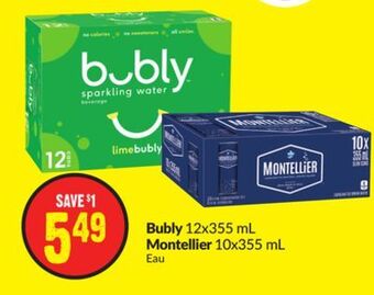 Chalo FreshCo Bubly 12x355 ml montellier 10x355 ml offer
