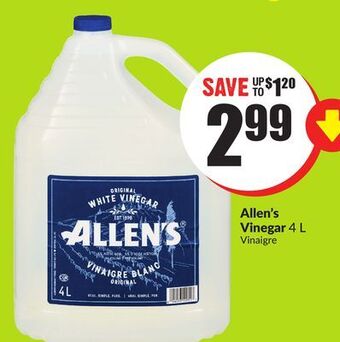 Chalo FreshCo Allen's vinegar 4 l offer