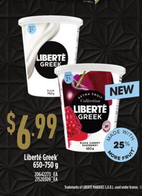 Zehrs Markets Liberté greek®, 650-750 g offer