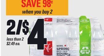 Zehrs Markets Pc® natural spring water, 24x500 ml offer