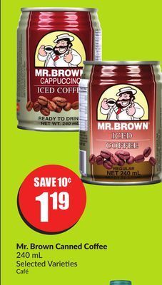 Chalo FreshCo Mr. brown canned coffee 240 ml selected varieties offer