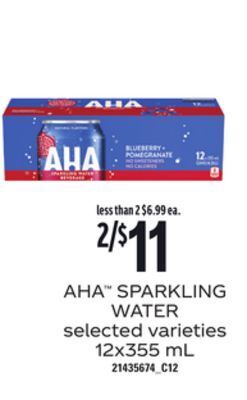 Zehrs Markets Aha™ sparkling water, 12x355 ml offer