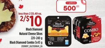 Zehrs Markets Black diamond natural cheese slices, 220-240 g black diamond combo, 3x43 g offer