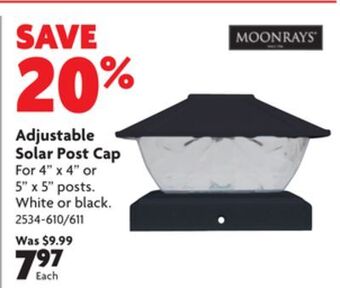 Home Hardware Adjustable solar post cap offer