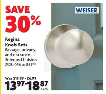 Home Hardware Regina knob sets offer
