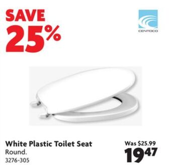 Home Hardware White plastic toilet seat offer