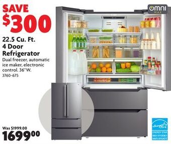 Home Hardware 22.5 cu. ft. 4 door refrigerator offer
