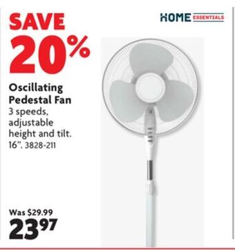 Home Hardware Oscillating pedestal fan offer